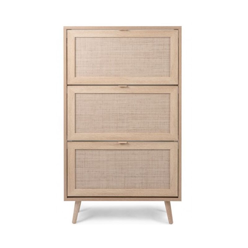 foto del prodotto scarpiera doppia profondit 125 cm rovere chiaro con 3 ribalte agrigento