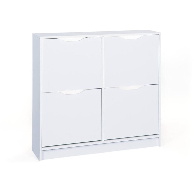 foto del prodotto scarpiera drond, mobile portascarpe, armadio da ingresso multiuso, mobiletto per calzature, 90x100 h25 cm, bianco dmora