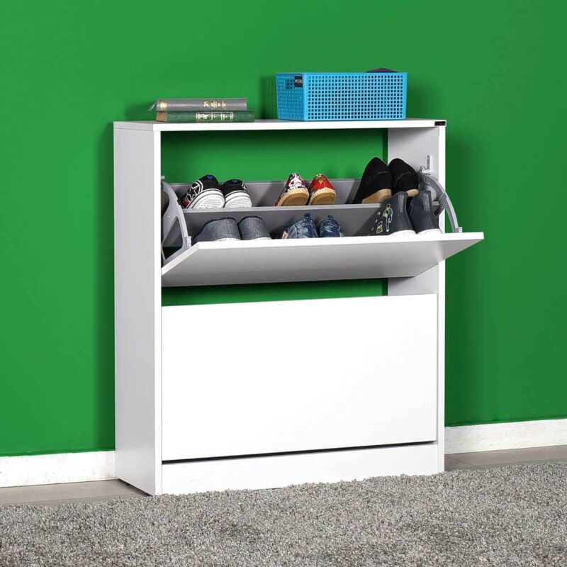 foto del prodotto scarpiera due ante a ribalta shc520by1 colore bianco 73x26x84h