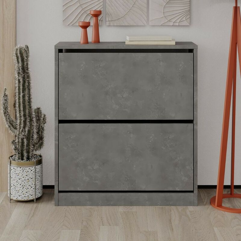 foto del prodotto scarpiera due ante a ribalta shc520retro 73x26x82.5h colore grigio retro