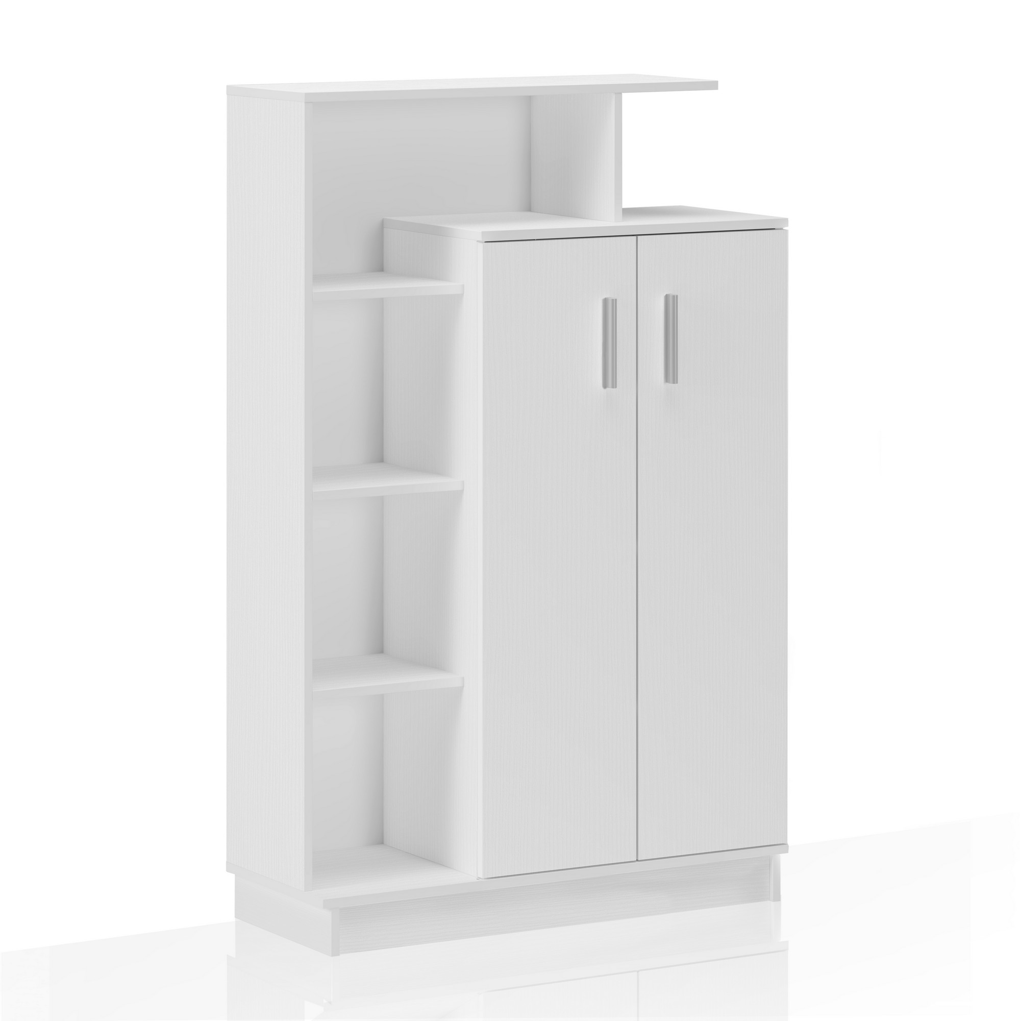 foto del prodotto scarpiera effetto legno finitura larice bianco cm. h.140xl.90xp.34,5