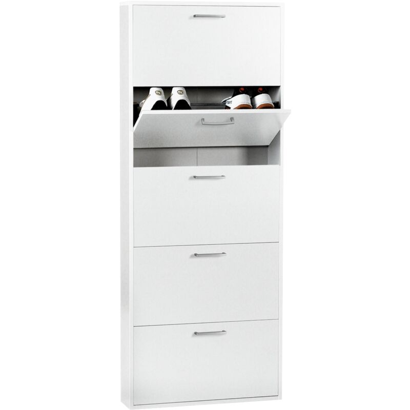 foto del prodotto scarpiera espresso 5 ribalte 65x15xh174cm bianca