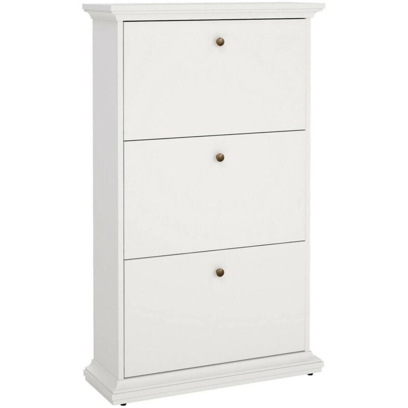 foto del prodotto scarpiera gaudenzia, mobile portascarpe, armadio da ingresso multiuso, mobiletto per calzature, 78x27 h128 cm, bianco dmora