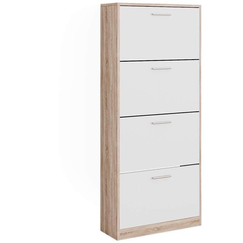 foto del prodotto scarpiera gizmo, sonoma bianco, 59 x 137 cm con 4 scomparti vicco
