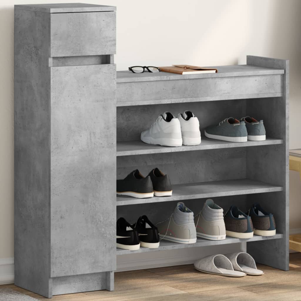 foto del prodotto scarpiera grigio cemento 100,5x28x100 cm in legno multistratocod mxl 116600