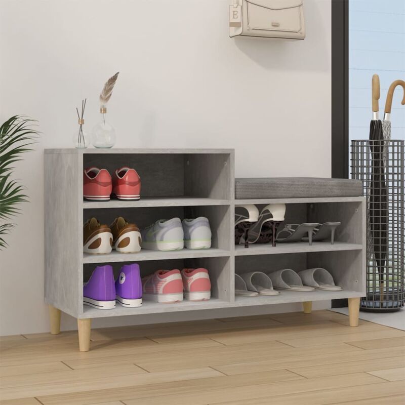 foto del prodotto scarpiera grigio cemento 102x36x60 cm in legno multistrato - vidaxl