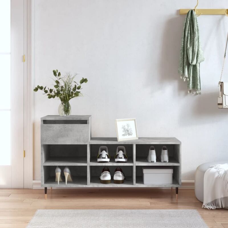 foto del prodotto scarpiera grigio cemento 102x36x60 cm in legno multistrato vidaxl