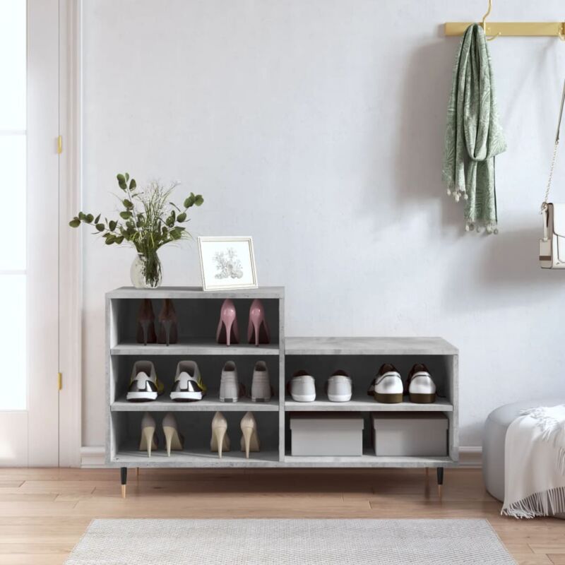 foto del prodotto scarpiera grigio cemento 102x36x60 cm in legno multistrato vidaxl