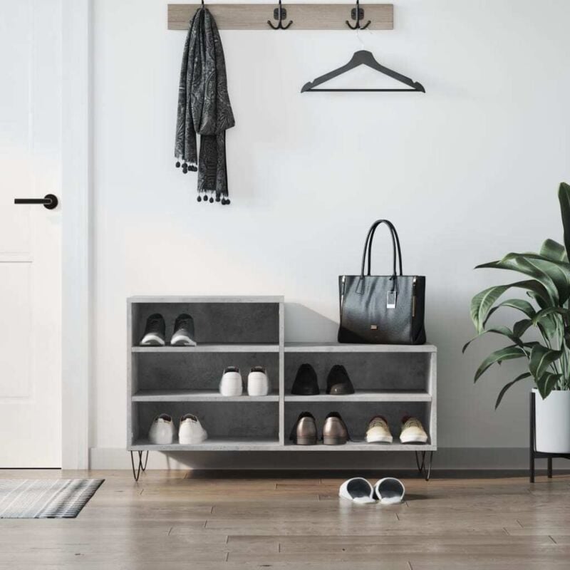 foto del prodotto scarpiera grigio cemento 102x36x60 cm in legno multistrato - vidaxl