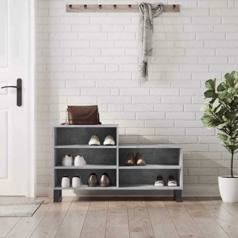 foto del prodotto scarpiera grigio cemento 102x36x60 cm in legno multistratocod mxl 102516