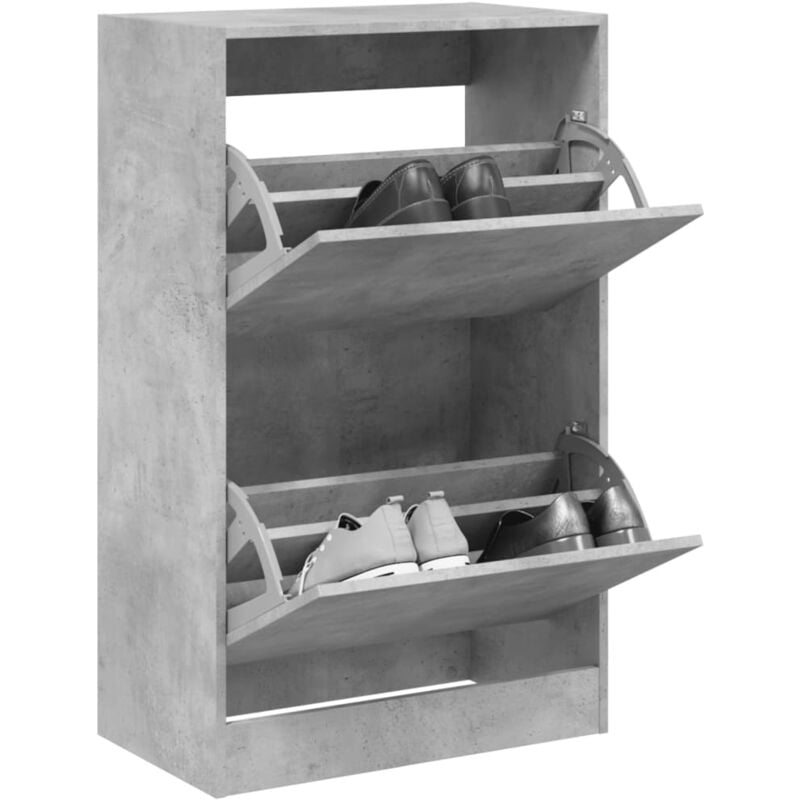foto del prodotto scarpiera grigio cemento 60x34x96,5 cm in legno multistrato vidaxl