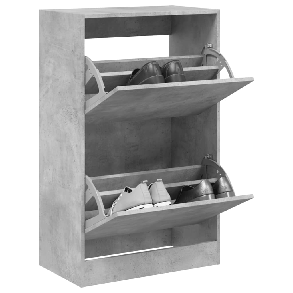 foto del prodotto scarpiera grigio cemento 60x34x96,5 cm in legno multistratocod mxl 86816