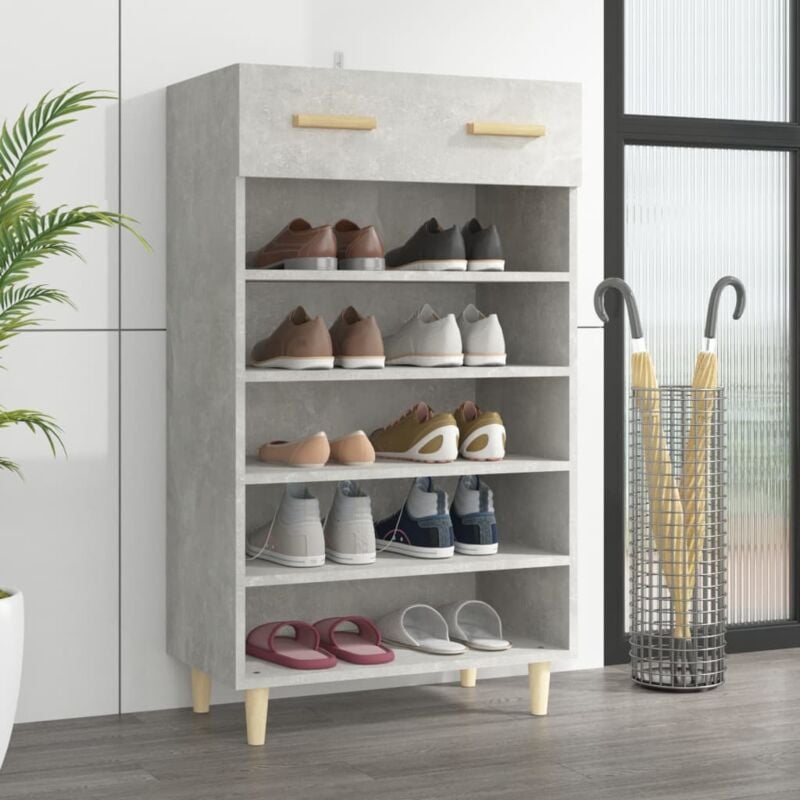 foto del prodotto scarpiera grigio cemento 60x35x105 cm in legno multistrato vidaxl