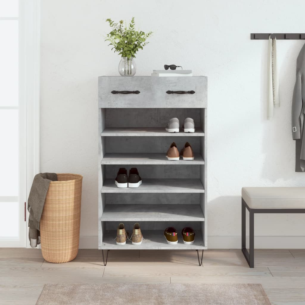foto del prodotto scarpiera grigio cemento 60x35x105 cm in legno multistratocod mxl 128060
