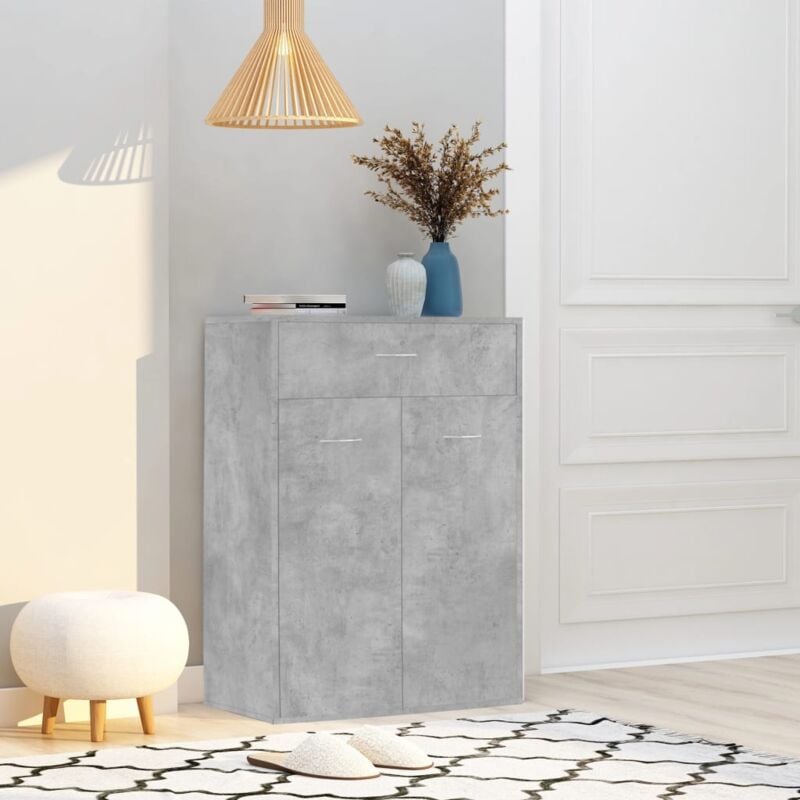 foto del prodotto scarpiera grigio cemento 60x35x84 cm in legno multistrato