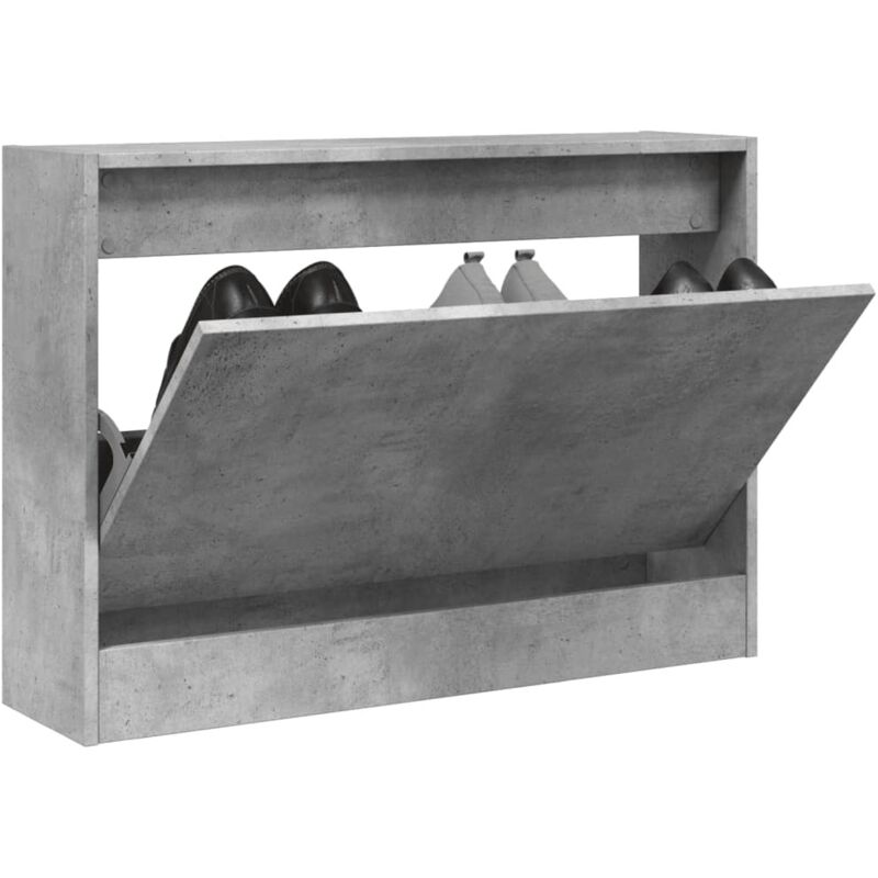 foto del prodotto scarpiera grigio cemento 80x21x57 cm in legno multistrato vidaxl