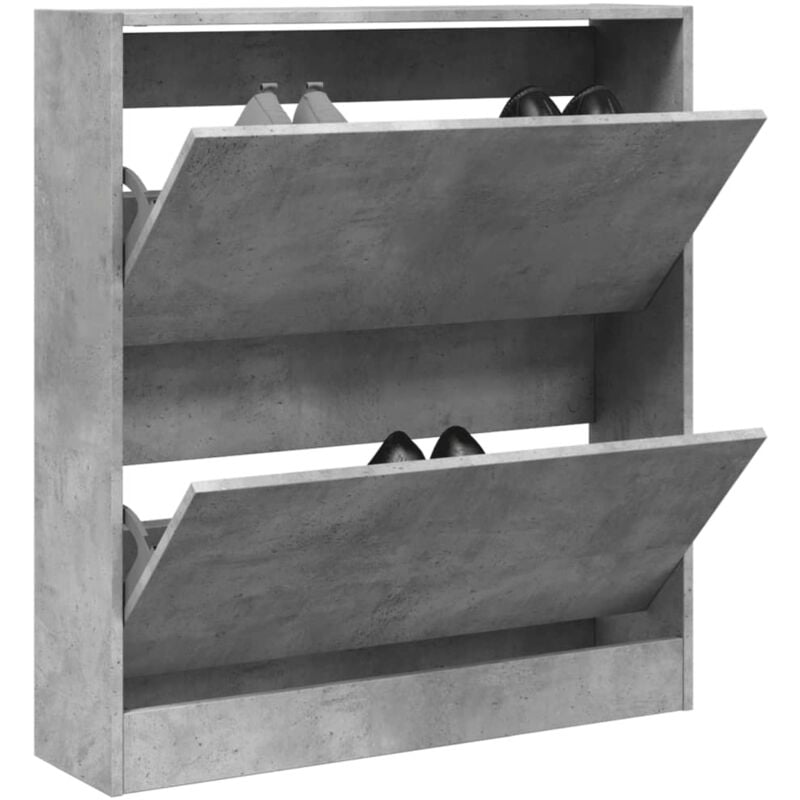 foto del prodotto scarpiera grigio cemento 80x21x87,5 cm in legno multistrato vidaxl