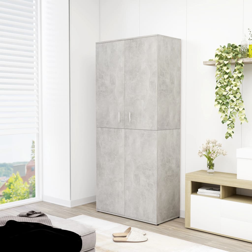 foto del prodotto scarpiera grigio cemento 80x39x178 cm in truciolato