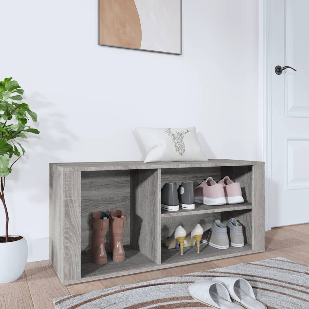 foto del prodotto scarpiera grigio sonoma 100x35x45 cm in legno multistrato