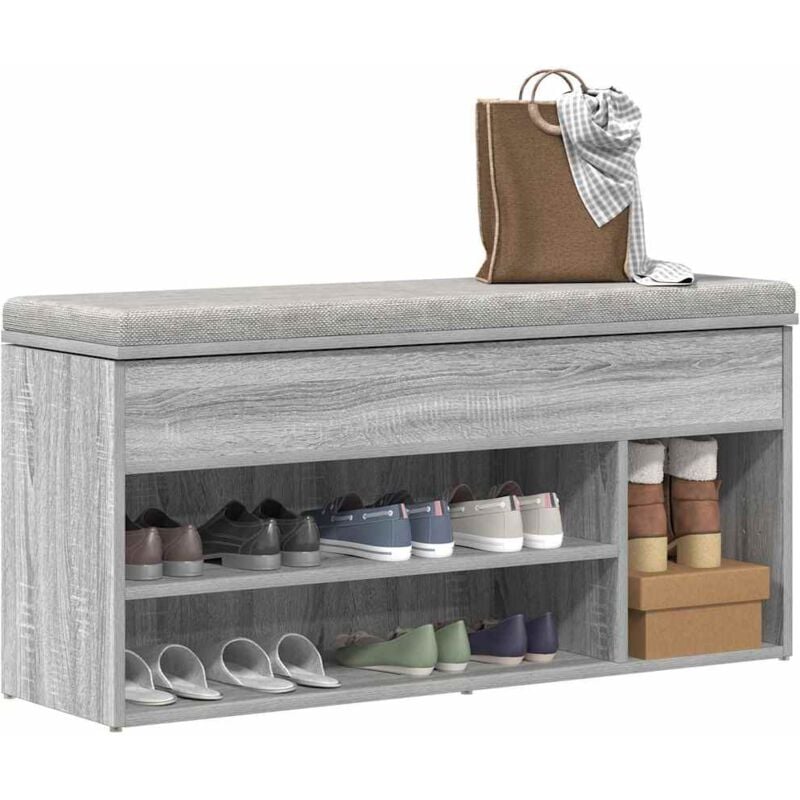 foto del prodotto scarpiera grigio sonoma 102x30,5x45 cm in legno multistrato vidaxl