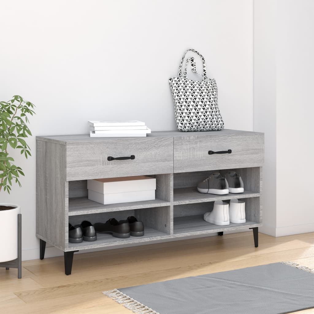 foto del prodotto scarpiera grigio sonoma 102x35x55 cm in legno multistrato cod mxl 37628