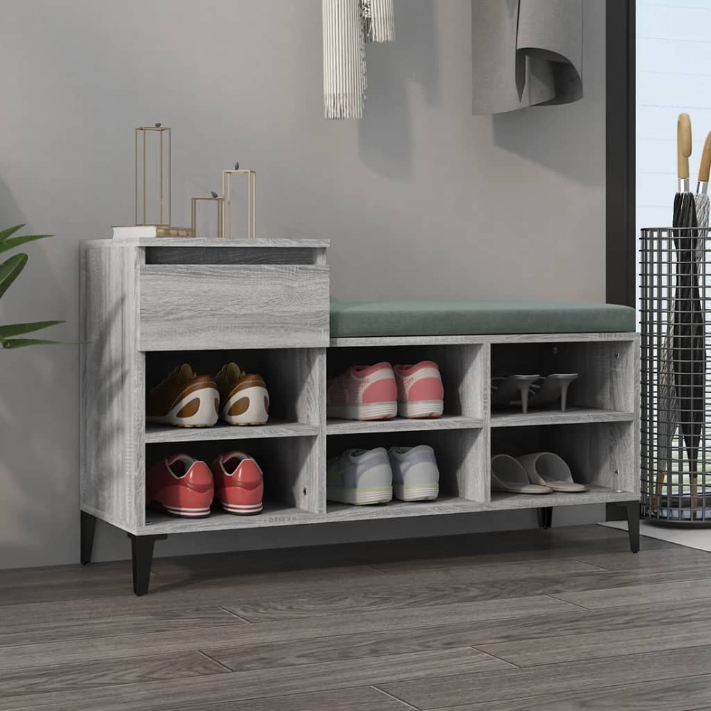 foto del prodotto scarpiera grigio sonoma 102x36x60 cm in legno multistrato cod mxl 34089