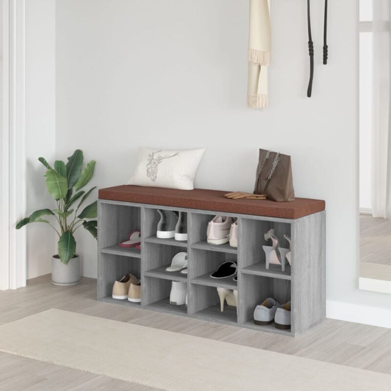 foto del prodotto scarpiera grigio sonoma 103x30x48 cm in legno multistrato vidaxl