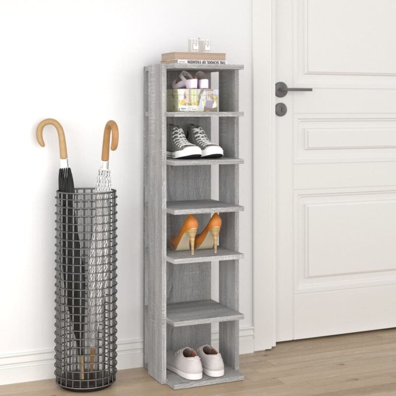 foto del prodotto scarpiera grigio sonoma 27,5x27x102 cm in legno multistrato - vidaxl