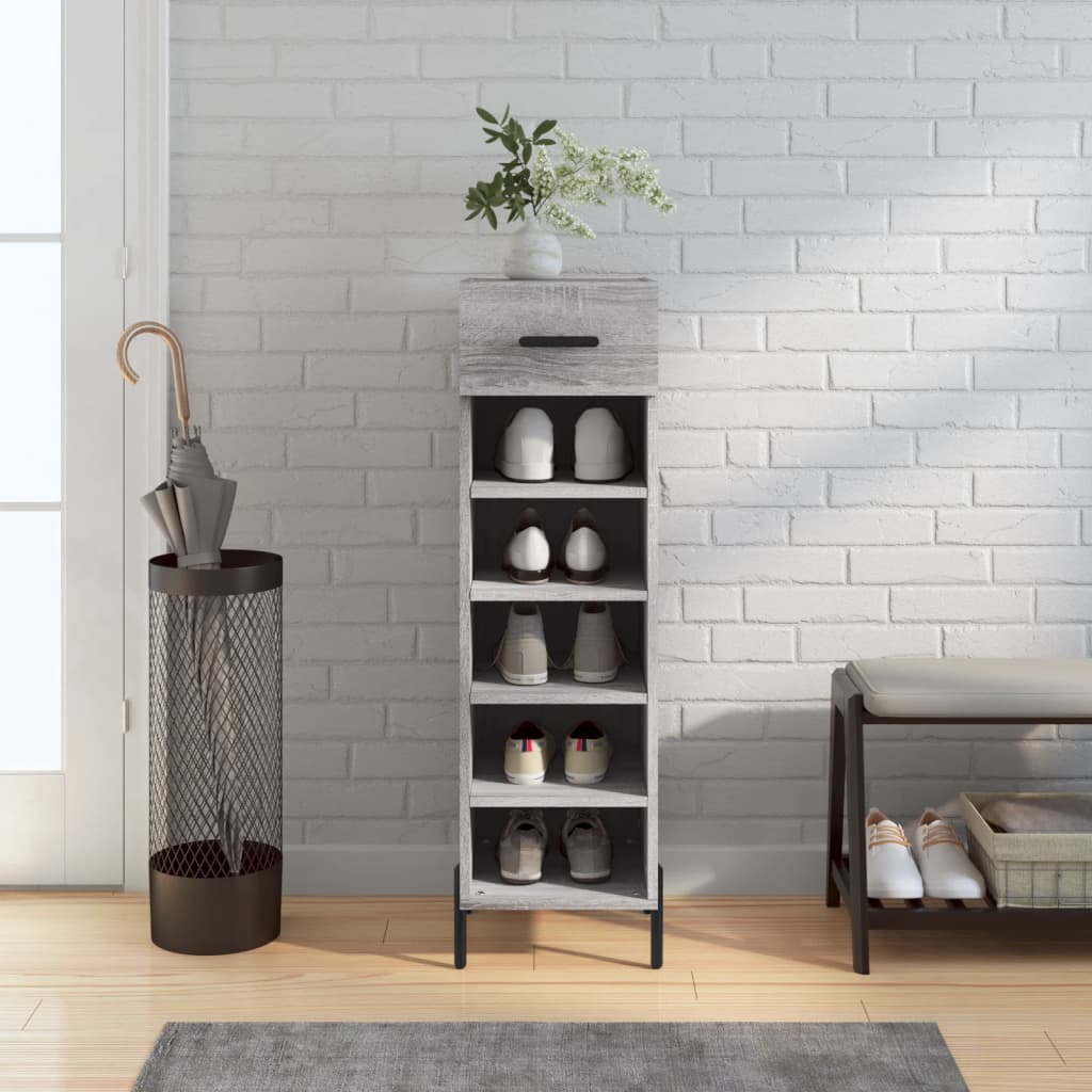 foto del prodotto scarpiera grigio sonoma 30x35x105 cm in legno multistratocod mxl 104852