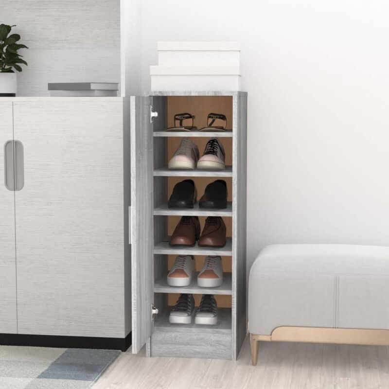 foto del prodotto scarpiera grigio sonoma 32x35x92 cm in legno multistrato vidaxl