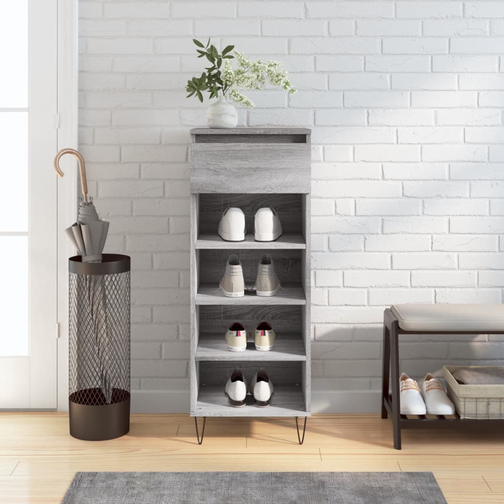 foto del prodotto scarpiera grigio sonoma 40x36x105 cm in legno multistratocod mxl 126728