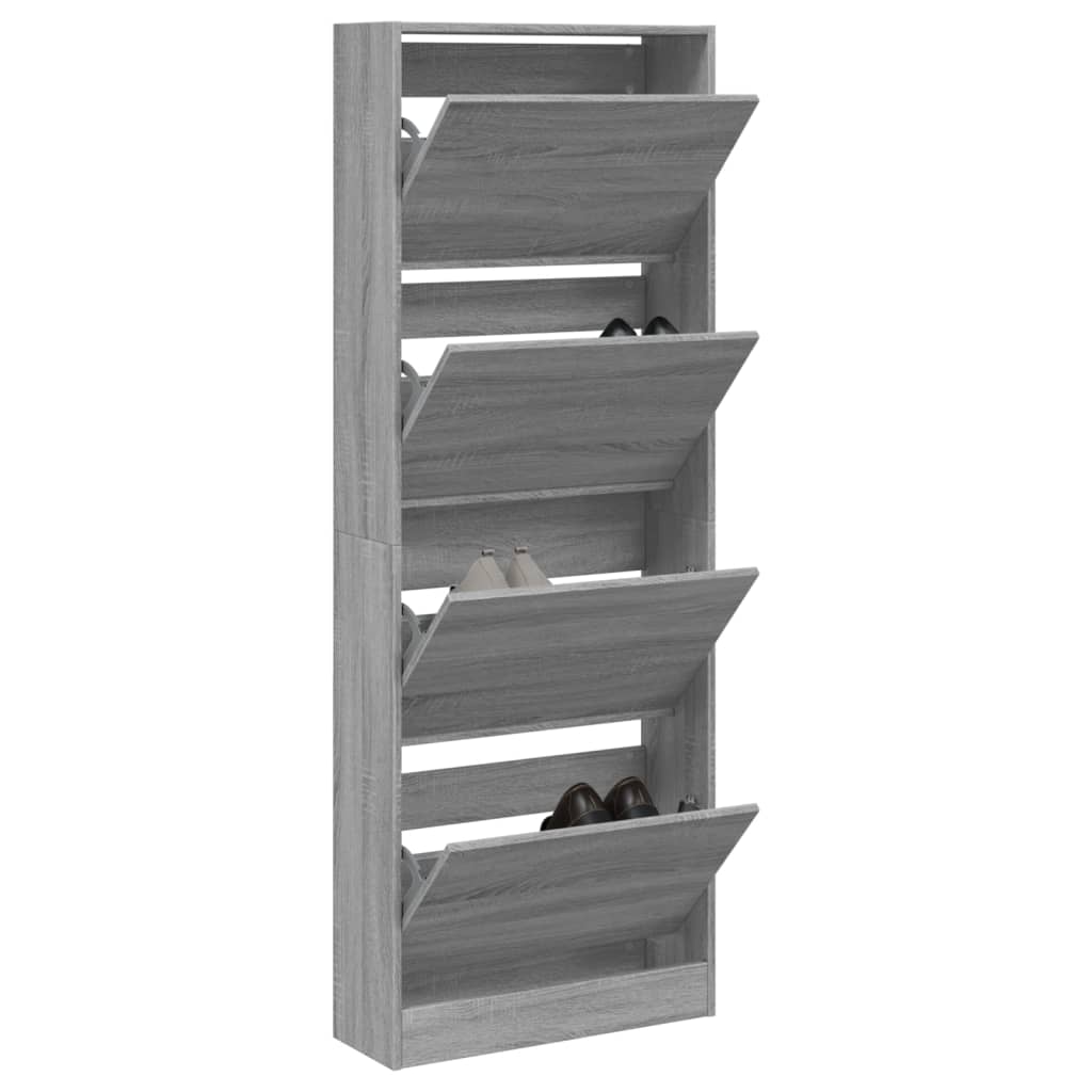 foto del prodotto scarpiera grigio sonoma 60x21x163,5 cm in legno multistratocod mxl 86810