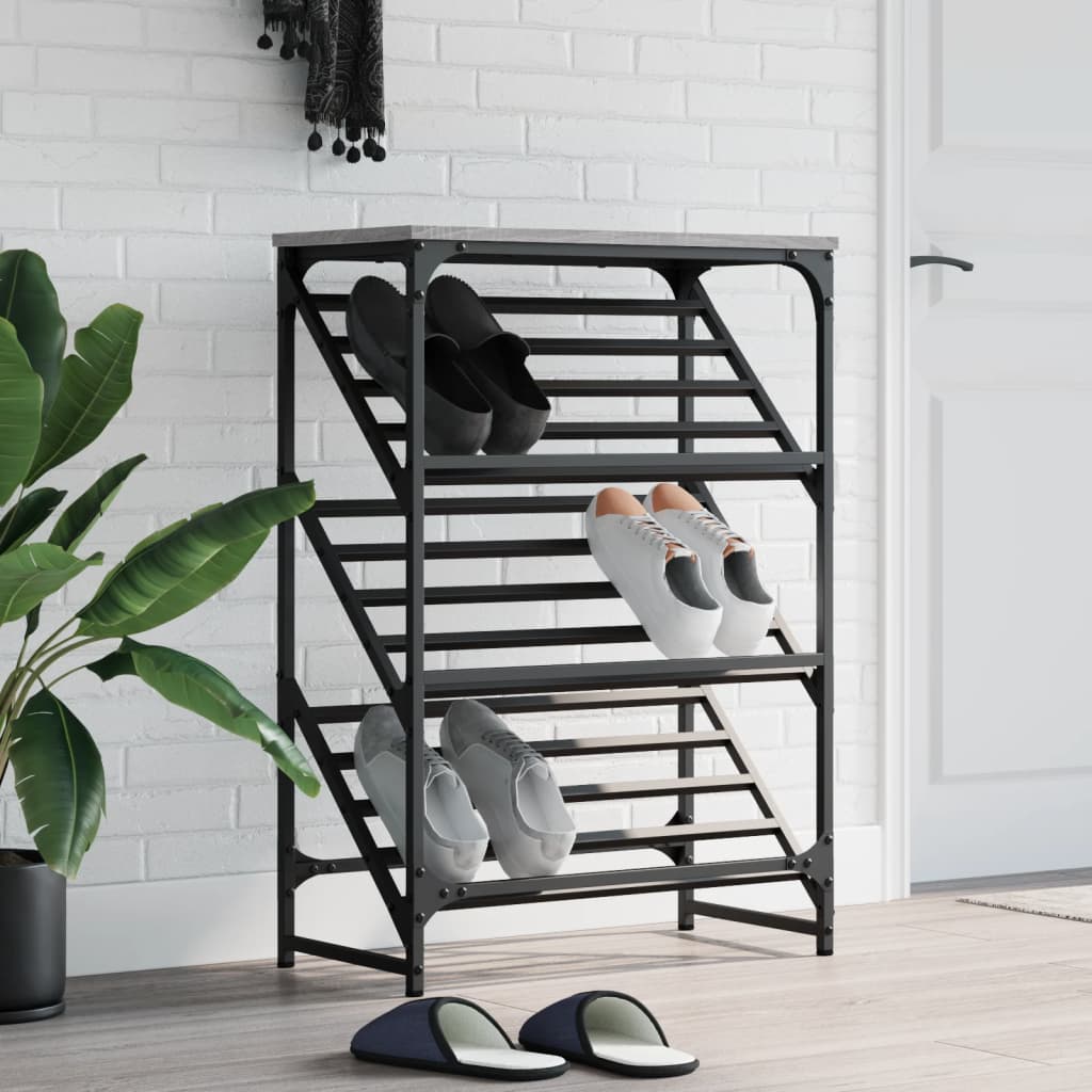 foto del prodotto scarpiera grigio sonoma 60x30x85 cm in legno multistratocod mxl 107036