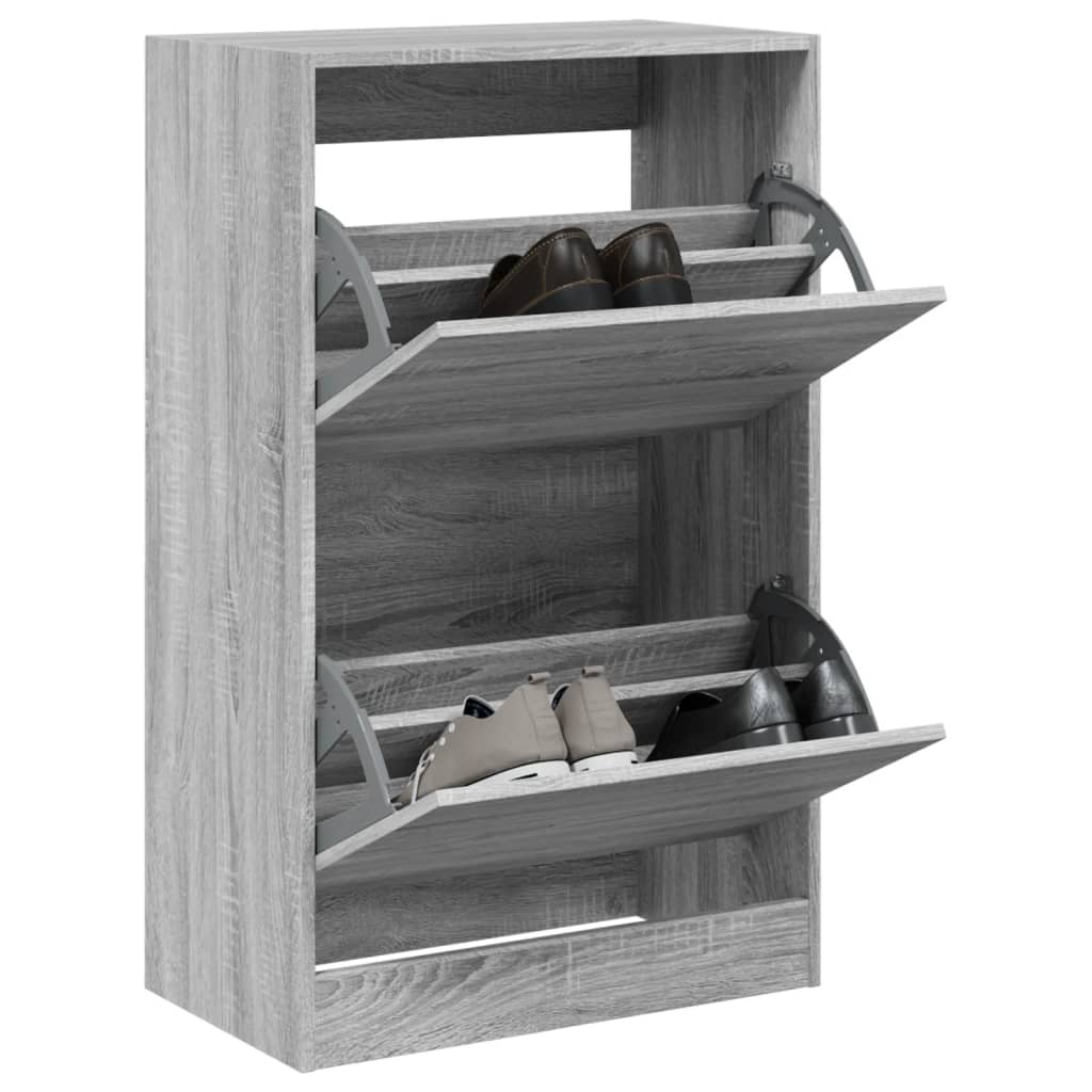 foto del prodotto scarpiera grigio sonoma 60x34x96,5 cm in legno multistrato