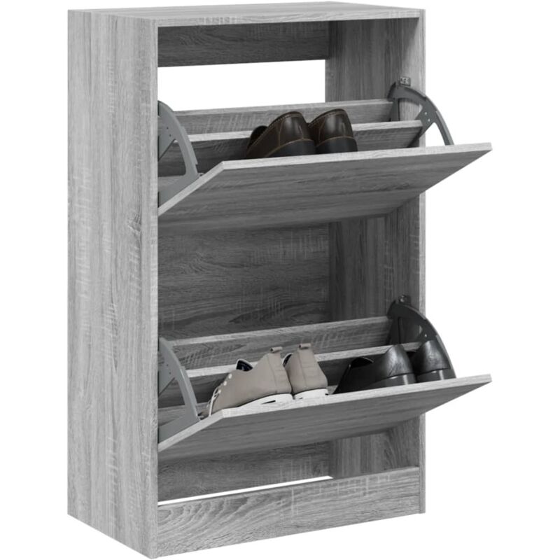 foto del prodotto scarpiera grigio sonoma 60x34x96,5 cm in legno multistrato vidaxl