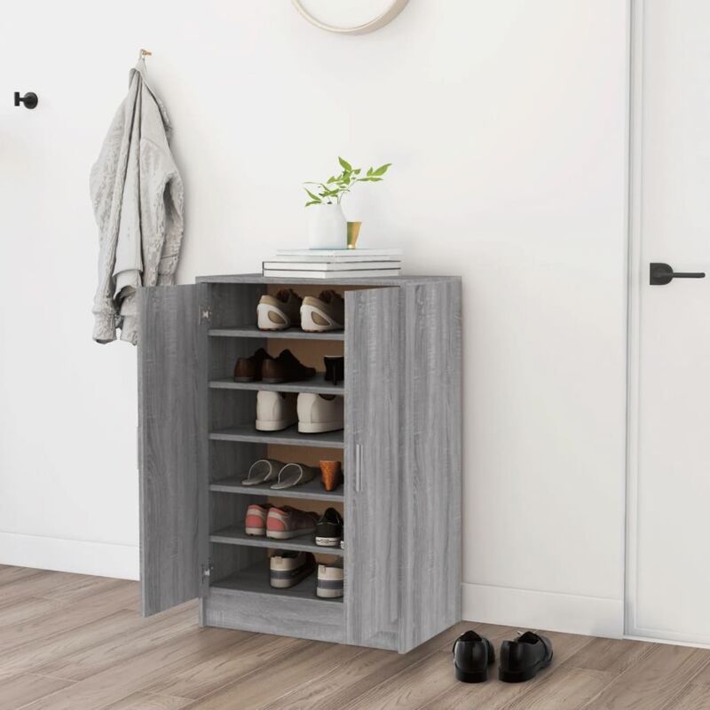 foto del prodotto scarpiera grigio sonoma 60x35x92 cm in legno multistrato vidaxl