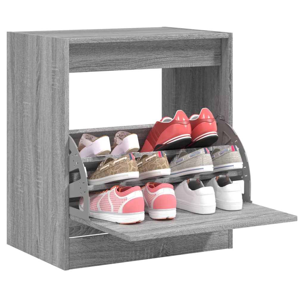 foto del prodotto scarpiera grigio sonoma 60x42x69 cm in legno multistratocod mxl 134800