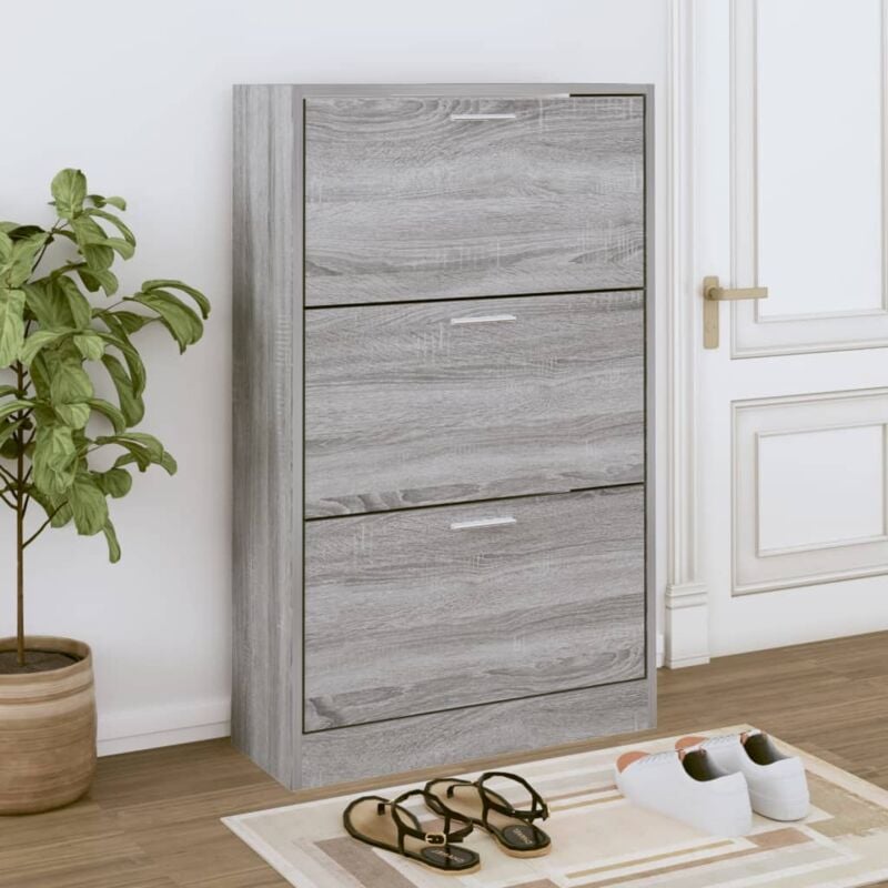 foto del prodotto scarpiera grigio sonoma 63x24x103 cm in legno multistrato vidaxl