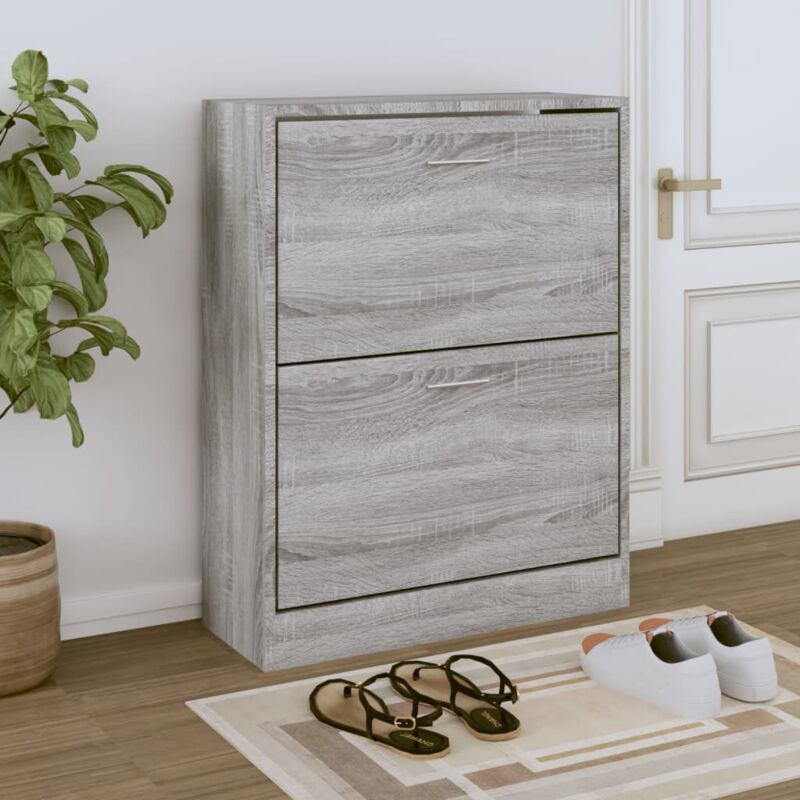 foto del prodotto scarpiera grigio sonoma 63x24x81 cm in legno multistrato vidaxl