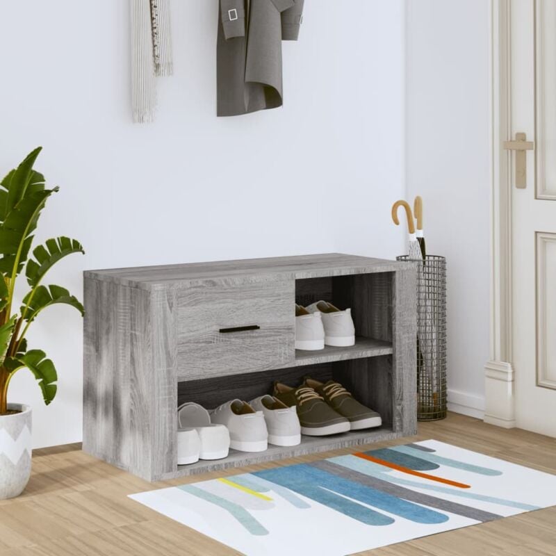 foto del prodotto scarpiera grigio sonoma 80x35x45 cm in legno multistrato vidaxl
