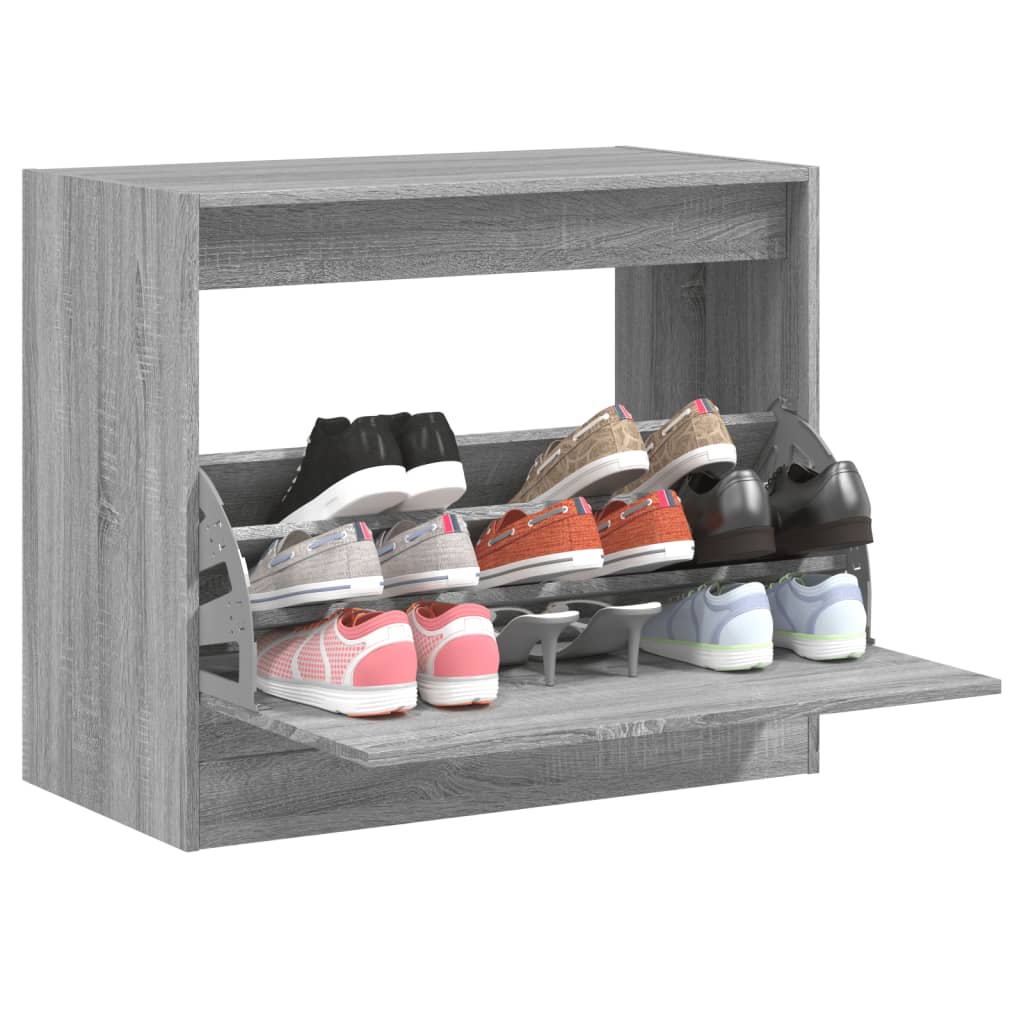 foto del prodotto scarpiera grigio sonoma 80x42x69 cm in legno multistratocod mxl 110806
