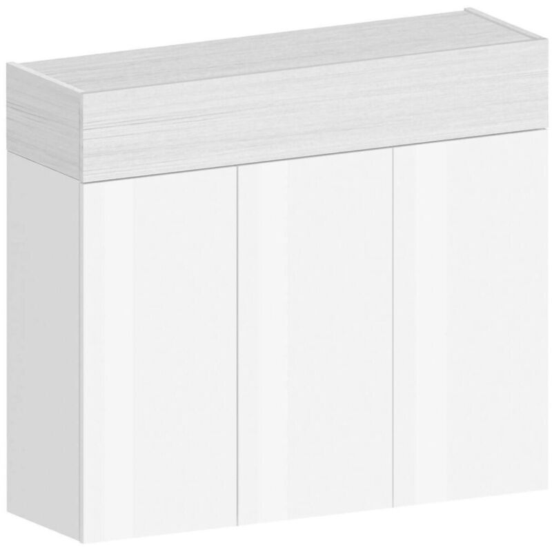 foto del prodotto scarpiera griselda, porta scarpe salvaspazio a 4 ante, armadio multifunzione da ingresso, 114x38h100 cm, bianco effetto larice dmora