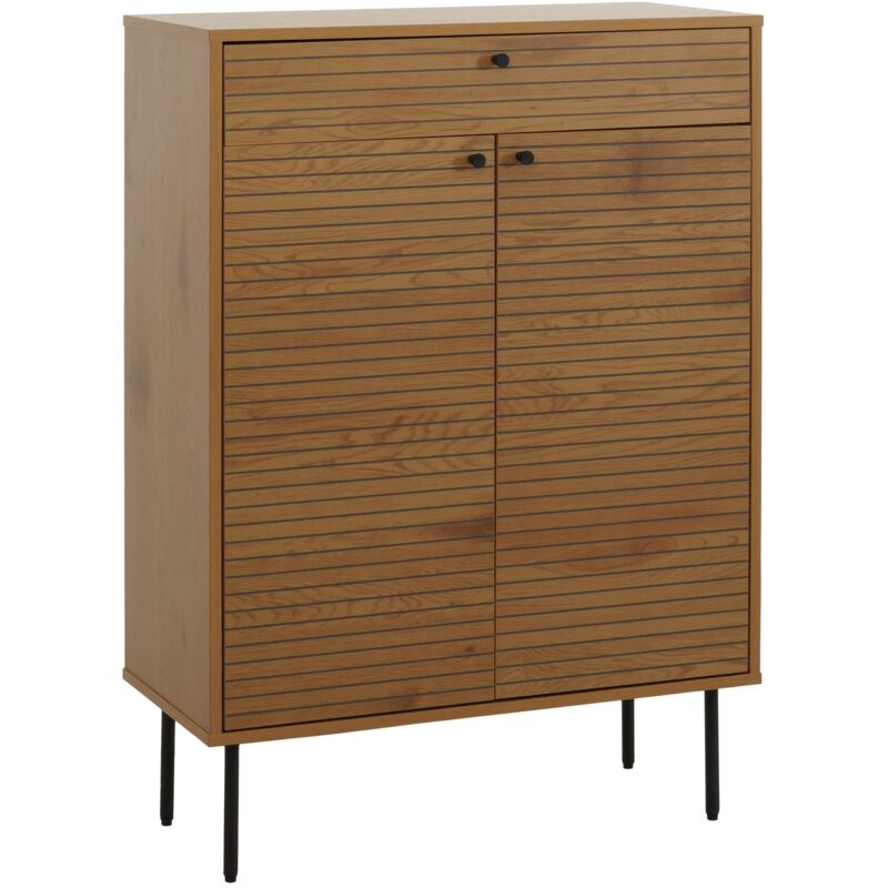 foto del prodotto scarpiera hhg 284, mobile portascarpe, stile scandinavo metallo legno melamina mvg 115x80x35cm, naturale