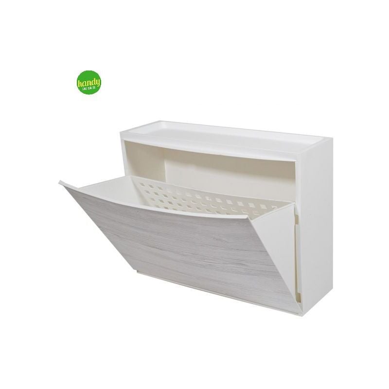 foto del prodotto scarpiera iml belli e forti wood bianco
