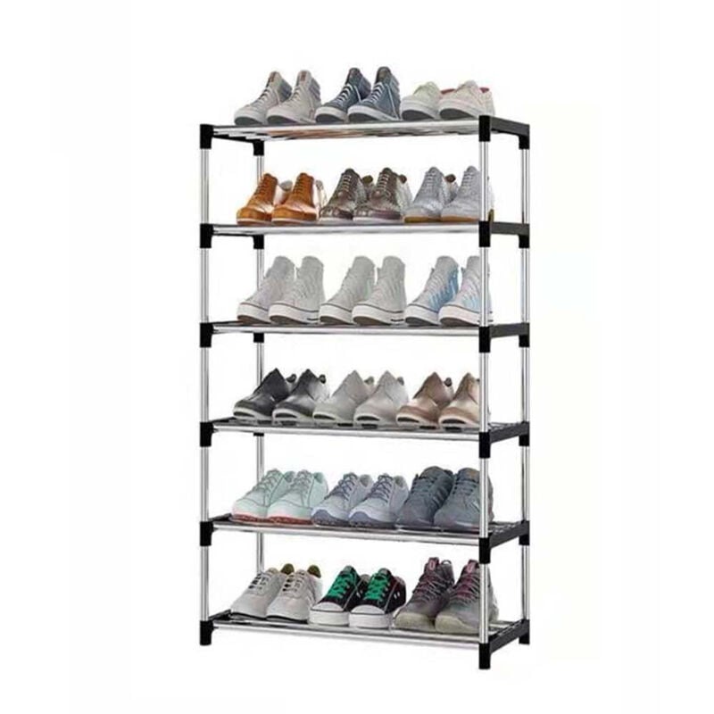 foto del prodotto scarpiera impilabile portascarpe scaffale 6 ripiani organizer scarpe salvaspazio