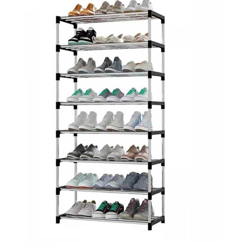 foto del prodotto scarpiera impilabile portascarpe scaffale 8 ripiani organizer scarpe salvaspazio