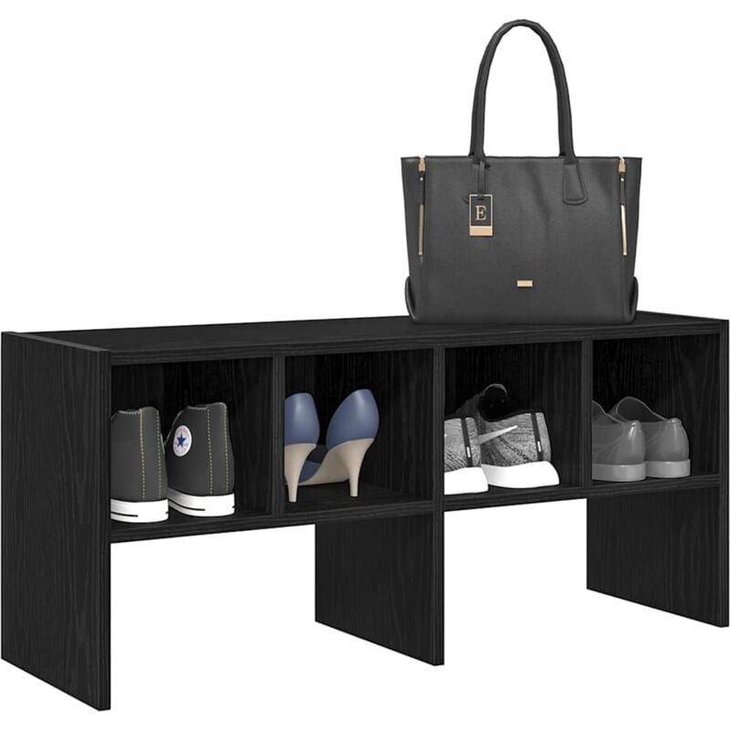 foto del prodotto scarpiera impilabile rovere nero 89,5x30x40 cm vidaxl