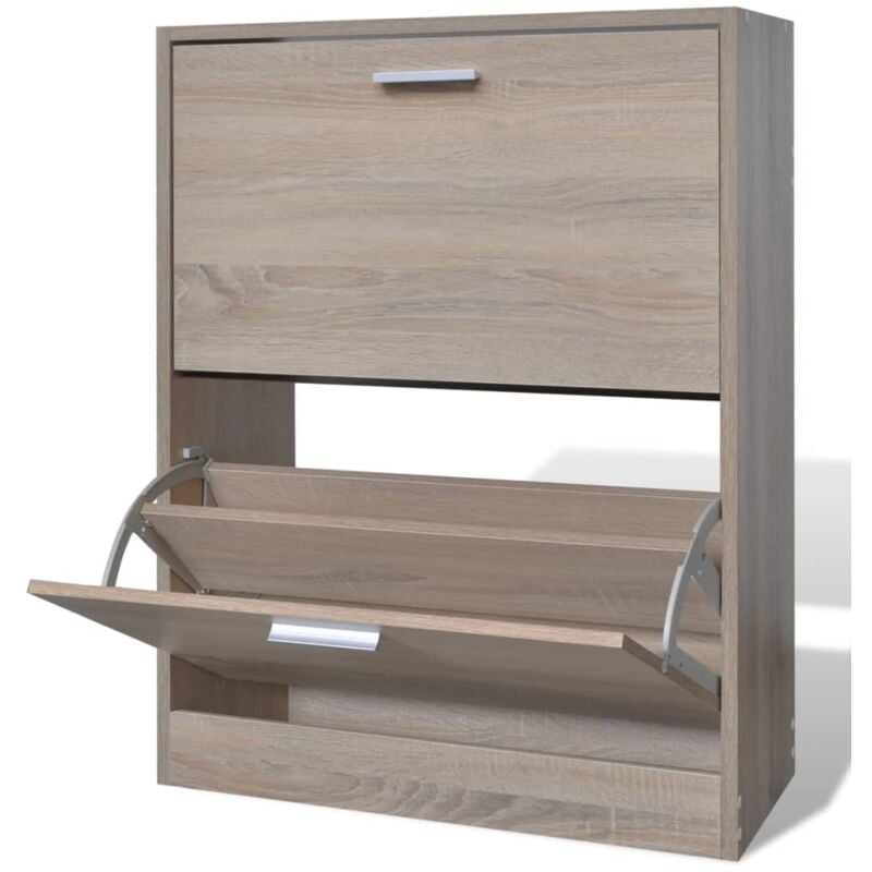 immagine 0 del prodotto scarpiera in legno effetto rovere con 2 scomparti vidaxl