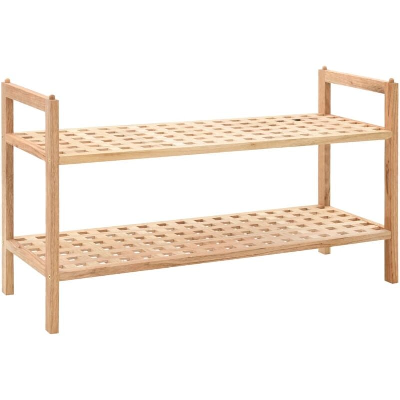foto del prodotto scarpiera in legno massello di noce mobile ingresso con mensole vari modelli modelli 2 ripiani