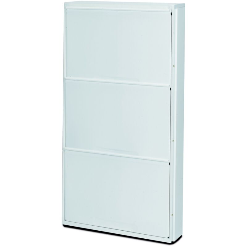 foto del prodotto scarpiera in metallo con 3 ante colore bianco 50x14x104 cm